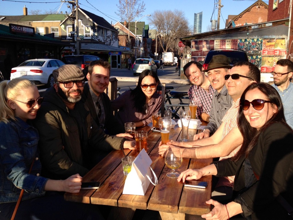 Raising a toast with friends at my local in Kensington Market!